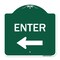 Signmission Parking Lot Sign Enter Sign Left Arrow, Green & White Aluminum Sign, 18" x 18", GW-1818-23427 A-DES-GW-1818-23427 - alternate 1